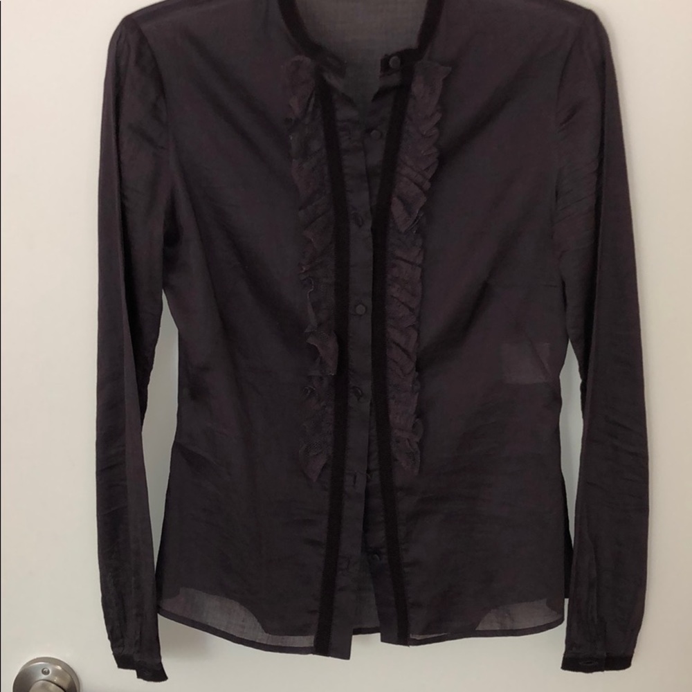 Cotton lace trimmed shirt